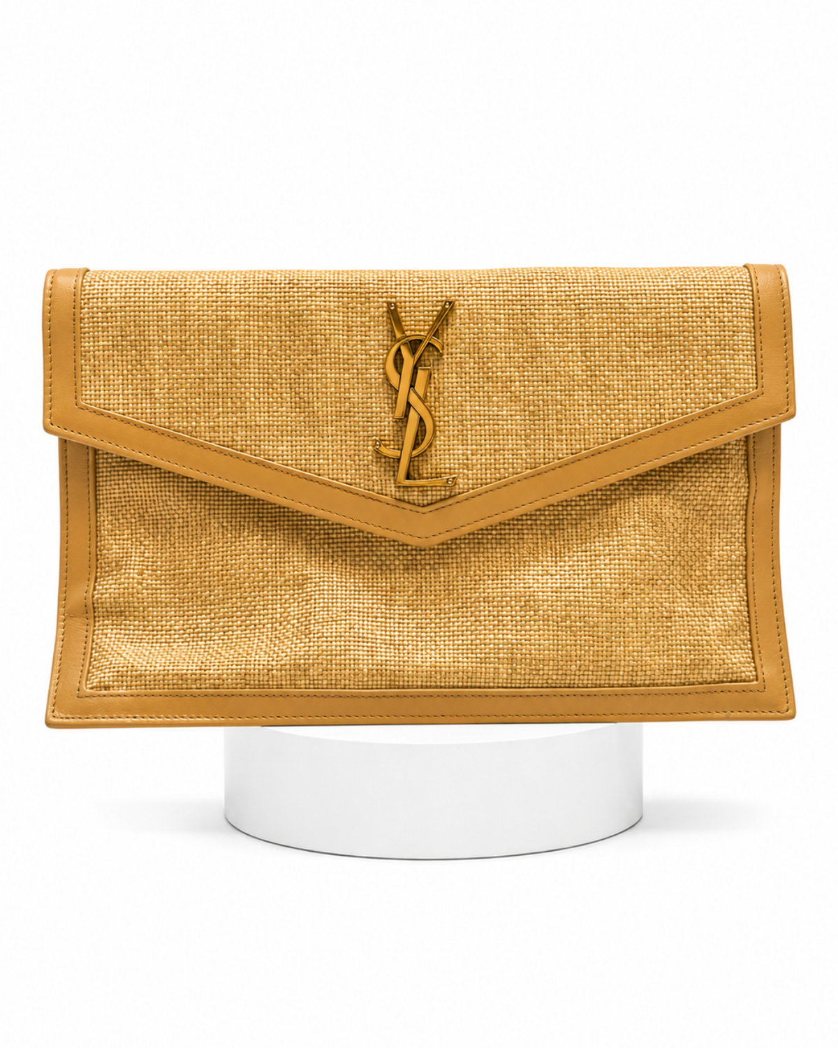 Saint Laurent Uptown Pouch in Micro Raffia