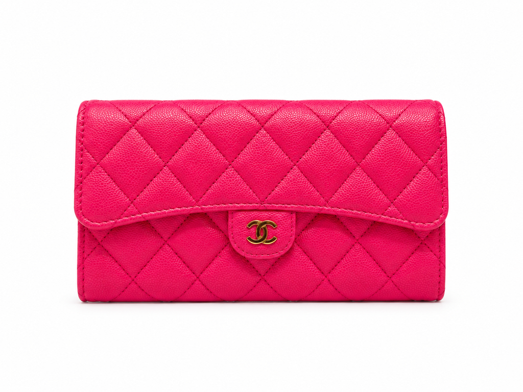 Chanel Quilted Caviar Leather Flap Wallet