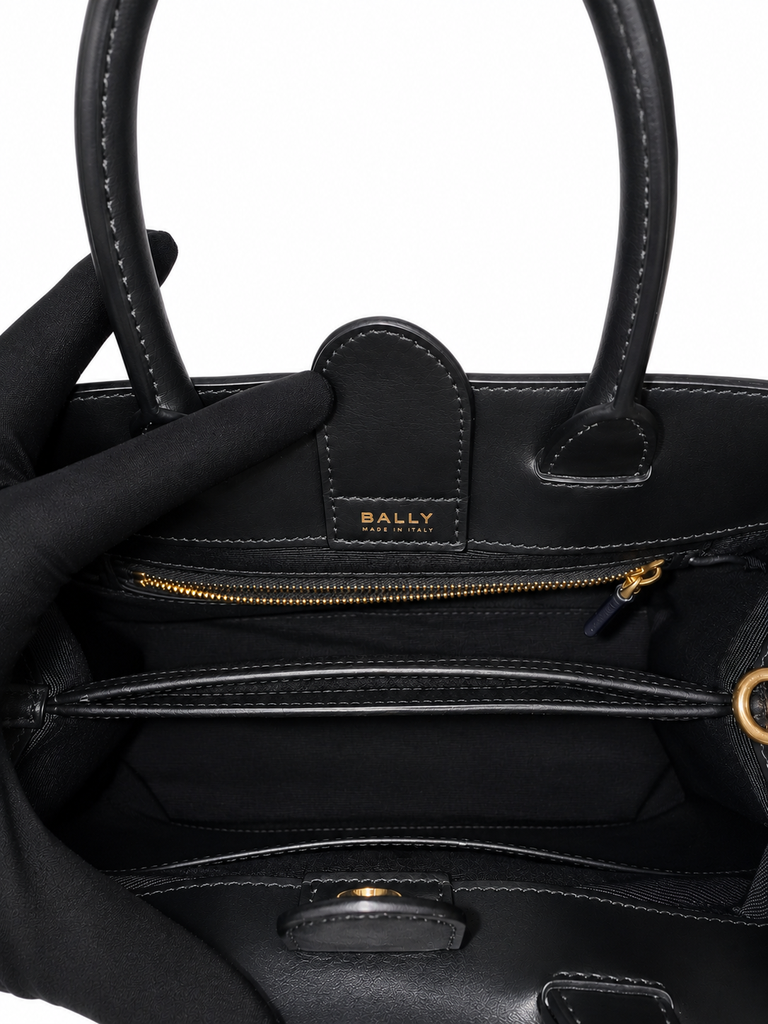 Bally Leather Top Handle Tote Bag