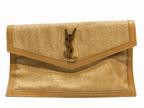 Saint Laurent YSL Raffia Envelope Clutch