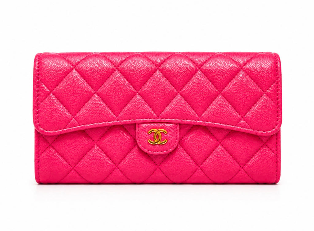 Chanel Quilted Caviar Classic Long Flap Wallet
