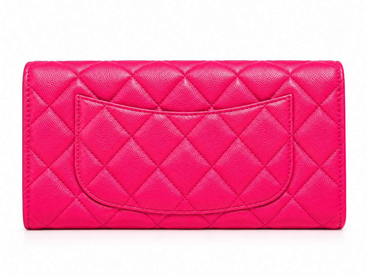 Chanel Quilted Caviar Leather Flap Wallet
